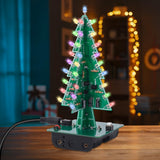 Christmas Tree Soldering Project, Icstation 3D Xmas Tree Soldering Kit with LED Flashing Lights Soldering Practice 7 Colors DIY