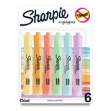 Sharpie TankStyle Highlighters, Chisel Tip, Mild Pastel Barrels, Mild Pastel Inks, Pack of 6 Highlighters