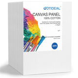 GOTIDEAL Bulk Canvases for Painting, 5 x 7 inch Value Pack of 40, Gesso Primed White Blank Canvas Boards - 100% Cotton Art Suppl