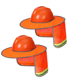 UNCO- Hard Hat Sun Shield, 2 Pack, Orange, Full & Standard Brim Mesh Sunshade High Visibility Reflective, Hard Hat Accessories