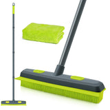TidyBliss Pet Hair Removal Rubber Broom with Silicone Squeegee (Green)
