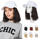 Hairro Hat With Hair Attached Synthetic Baseball Ball Cap Hair Wig 8 190g #4A Medium Brown
