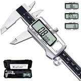 Kynup Digital Caliper, Caliper Measuring Tool, Micrometer Dial Vernier Caliper Digital, Full Turn Off, Stainless Steel, Switch f