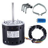 VEVOR 3/4HP Furnace Blower Motor, 208/230V 3.85Amps, 1075RPM 5 Speeds, CW/CCW Rotation, 48 Frame 4.8 Shaft Length, 10F/450V Capa