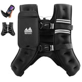 BIBIVENTA Weighted Vest for Women & Men, 20lb Body Weight Vest with Touchscreen Phone Holder & Reflective Stripe, Workout Equipm