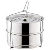 Striegro Pressure Cooker Accessories, 2Tier Stainless Steam Basket with Lid & Handle PotinPot Steel Inserts Stackable Insert