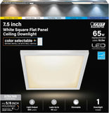 Feit Electric 7.5 Inch LED Square Ceiling Light, Dimmable Flat Panel Light with Color Selection (5CCT), Fits 5/6 Inch Recessed C
