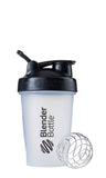 BlenderBottle Classic Shaker Bottle Perfect for Protein Shakes and Pre Workout, 20Ounce, Clear/Black/Black