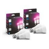 Philips Hue 75W A19 White and Color Ambiance LED Smart Color-Changing Bulb - Pack of 4 - E26 Indoor - Control with Hue App - Com