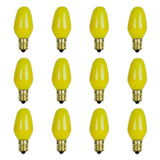 Sunlite 01061 7C7 Incandescent Bulb, 7 Watt, Candelabra E12 Base, C7 Small Night Light, Colored Bulb, Yellow, 12 Count