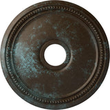 Ekena Millwork CM18DIBBS Diane Ceiling Medallion, 18OD x 3 5/8ID x 1 1/8P (Fits Canopies up to 5 3/8), Hand-Painted Bronze Blue