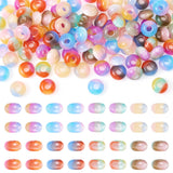 Sparkeads 100 Pcs Large Hole European Beads Gradient Rondelle Bead 14 mm Slider Charm Beads Bulk for Snake Chain Charm Earring N
