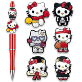 Cartoon Focal Beads for Pens, Cute Silicone Focal Beads for Making DIY Bead Pens Keychain Jewelry (D)