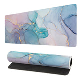 Teal Marble Extended Mouse Pad 31.5x11.8 Inch Turquoise Desk Marble Mousepad Extended Large Non-Slip Rubber Base Waterproof Big