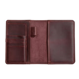 TORAKIP Leather Travel Journal Cover A6 Refillable Notebook Cover with Pockets & Pen Holder, Handmade Genuine Leather Case for