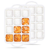 AOTASO 2 Pcs Brownie Pan With Dividers Silicone Nonstick Mini Individual 12 Cup Square Muffin Cupcake Pans with Metal Frame(Crea