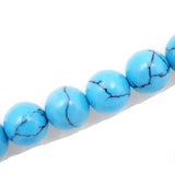 Malahill Gemstone Beads for Jewelry Making, Sold per Bag 5 Strands Inside, Black Stripe Turquoise Synthetic 6mm