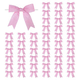 Meseey 50 Pcs 3 Inch Metallic Pink Ribbon Bows Craft Twist Tie Bow for Packages Gift Wrapping Crafts Wedding Favors Baby Shower
