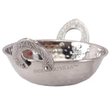INDIAN ART VILLA Steel Kadhai Kadai Wok|Hammer Design with Embossed Handle|Serving Dishes|Volume 725 ML