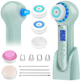 UMICKOO Face Scrubber Exfoliator,Facial Cleansing Brush Waterproof with LCD Screen,Blackhead Remover Vacuum with 5 Brush Heads,F