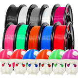 RepRapper Rapid PLA Plus (PLA+) Filament Bundle 1.75 mm, Dimensional Accuracy +/- 0.02 mm, 10 Rolls of 0.25kg, (Black+White+Grey