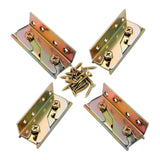 Socell 4 Sets Bed Rail Brackets Heavy Duty No-Mortise Bed Rail Fittings Wooden Bed Frame Connectors with Screws for Headboards Footboards Hold