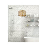Living District Elise 4-Light Transitional Style Metal Pendant In Brass