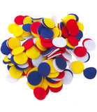Playfully Ever After Blue, Red, White & Yellow Craft Felt Circles (1.5 Inch 95pc)