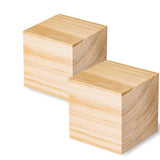 Wood Blocks for Crafts, Large Unfinished Wood Cubes, 3 Inch Natural Wooden Blocks, Pack of 2 Pine Square Blocks for Arts and Cra