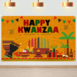 Avezano Kwanzaa Decorations Happy Kwanzaa Banner Backdrop 6 x 3.6 ft for African American Heritage Festival Holiday Celebration