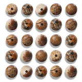 NITOPUPU 100Pcs 8mm Natural Smooth Picture Jasper Gemstone Beads Round Loose Stone Beads for Jewerly Making with Crystal Stretch