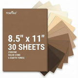 Earth Tone Cardstock 8.5 x 11 - 30 Sheets, 92lb/250gsm Heavyweight Neutral Card Stock Paper, 5 Boho Colors for Sturdy Card Bases