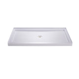 DreamLine SlimLine 32 in. D x 54 in. W x 2 3/4 in. H Center Drain Single Threshold Shower Base in White, DLT1132540
