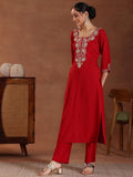 Libas Women'S Viscose Rayon Yoke Design Kurta Set (36924 Red