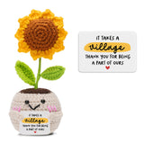 HEXMOZ Positive Sunflower Crochet with Message Card - Thank You Gifts for Women - Teacher Gifts for Women, Appreciation Gift for