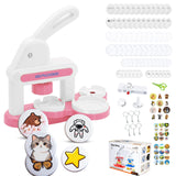 KEGOZ Button Maker Machine, 55mm & 35mm Badge Machine with 36 Pcs Button Parts, Stickers, Circle Cutter, Badge Making Kit, DIY R