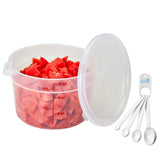 Lumintrail Cambro 12 Quart Round Food Storage Container Translucent With Lid Bundle Includes A Measuring Spoon Set -Like New