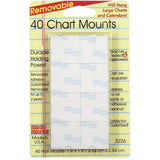 Magic Mounts Removable Chart Mounts, 1 x 1, Pack of 40 (MIL3226)