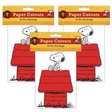 Snoopy on Dog House Paper Cut Outs, 36 Per Pack, 3 Packs