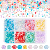 PH PandaHall 2104pcs 3mm Creamy Cloudy Seed Beads 8 Colors Bracelet Glass Beads Round Loose Spacer Beads Small Macaron Beads Gla