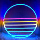 Sunset Neon Sign for Bedroom - IMEGINA Dimmable Cool Neon Signs for Wall Decor 12.6x12.6 Inch USB Powered, Large Beach Led Novel