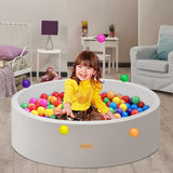 HARBOLLE Baby Ball Pit 47.2 Soft Round Memory Foam Ball Pits NOT Included Balls Indoor Outdoor Playpen for Babies Toddlers Kids