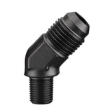 EVIL ENERGY 6AN Male Flare to 1/8 NPT Pipe 45 Degree Fitting Adapter Aluminum Black