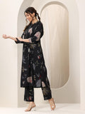 Libas Women'S Silk Blend Printed Kurta Sets (99298_Black_Xl)