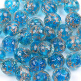 20pcs 8mm Lake Blue Glass Beads, Handcrafted Round Lampwork Smooth Loose, Beads for Bracelet & DIY Jewelry Making
