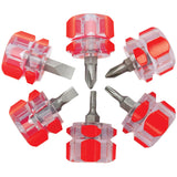 Performance Tool 1420 Chrome Vanadium Stubby Screwdriver Set with Magnetic Tips and Clear Plastic Handles 6 Piece Precision To