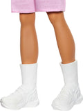 Barbie Fashionistas Ken Doll #241 With Blonde Hair Wearing Red And White Striped Polo Shirt With Pink Shorts, White Crew Socks A