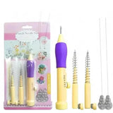 HimmuS Fashion Hub Punch Needle Set For Embroidery, Adjustable Pen With 3 Needles And Threaders, Diy Hand Sewing Kit