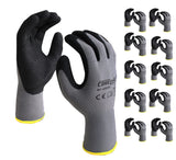 Onmaru Corestar Safety Work Gloves Sandy MicroFoam Nitrile Palm Coated Seamless Nylon Micro-Foam Gloves (10pair Large)
