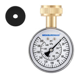 MEASUREMAN Water Pressure Gauge, 0-200 PSI Water Pressure Tester with 2-1/2 Inch Dial & Durable 3/4 Inch Hose Thread, Ideal for